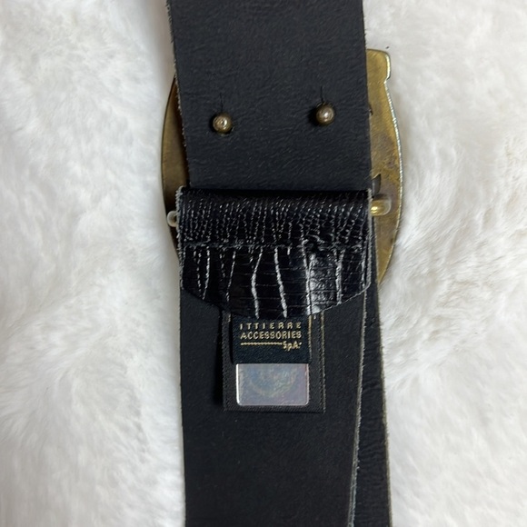 JUST CAVALLI Black ITTIERRE Belt RARE ✨Vintage 38\